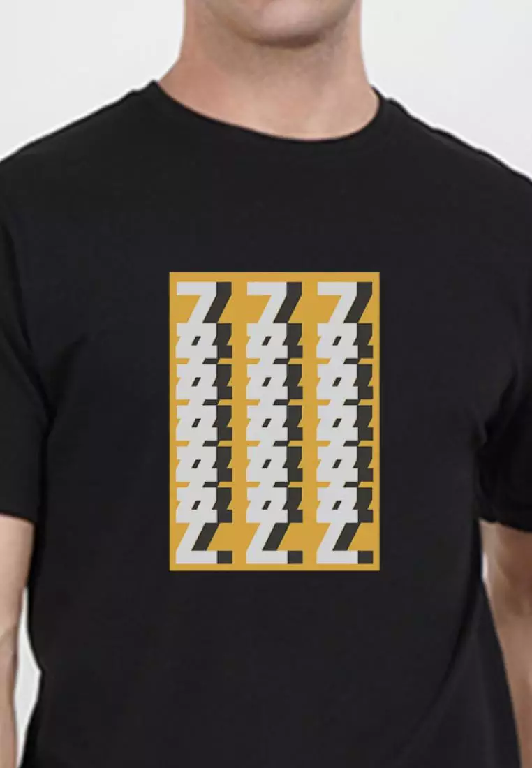 Abstract Print Graphic Black Cotton Blend Short Sleeve Regular Fit Tee