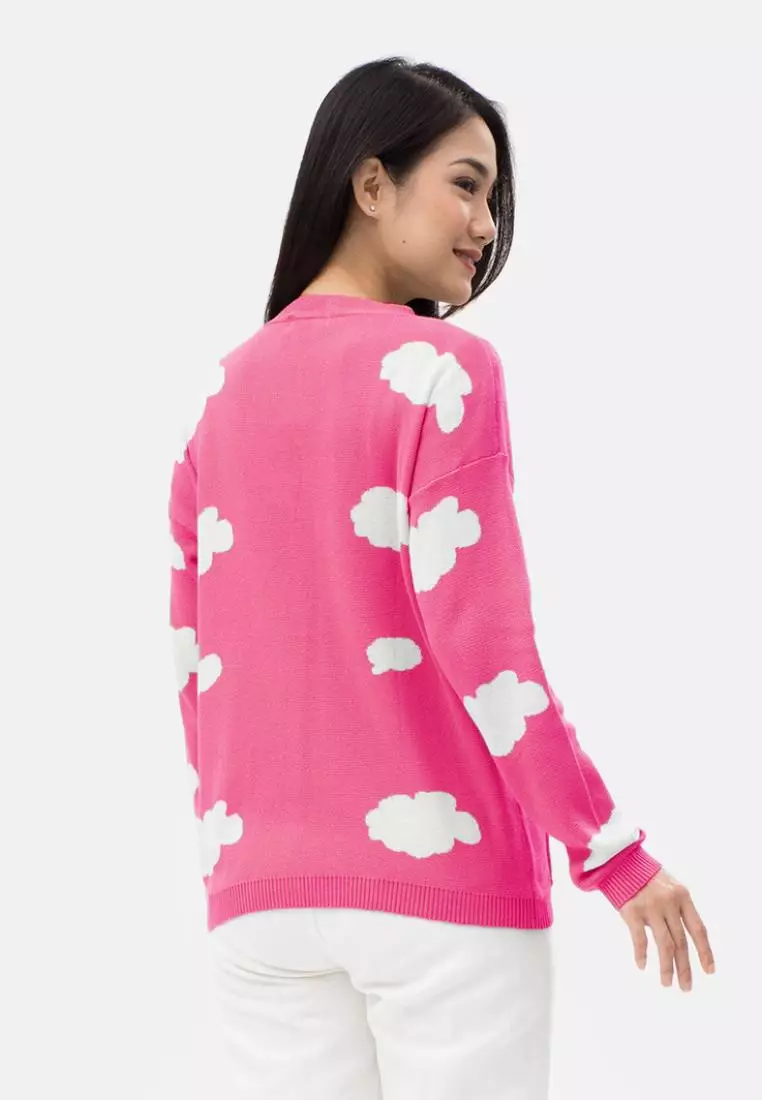 Cloud Knit Cardigan in Fuschia
