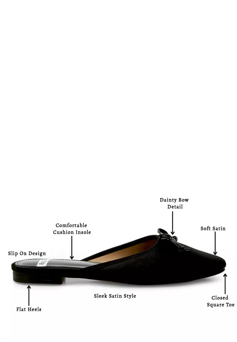 Bagal Detail Pita Satin Warna Hitam