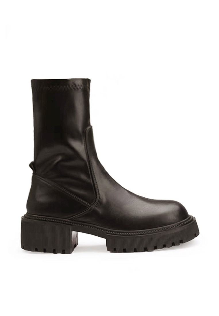 VANSA Stretch Microfiber Leather Platform Boots VSW-B3928