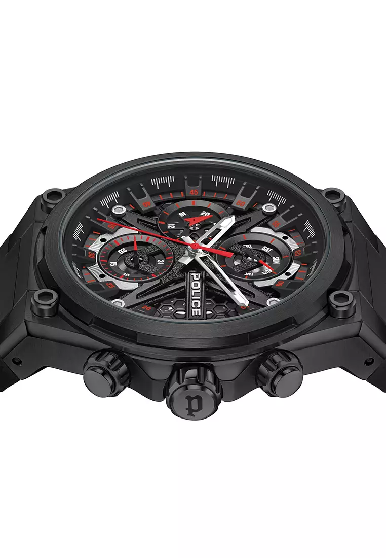 Police Sonic Black Rubber Analog Quartz Watch For Men PPEWGQ0054303