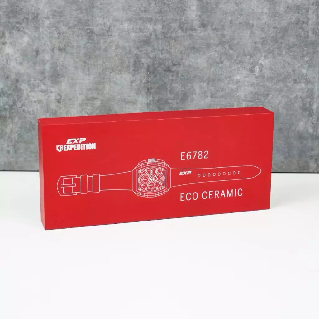 Jam Tangan Pria Expedition E 6782 MC RSSBUBU Eco Ceramic Men Rubber Strap