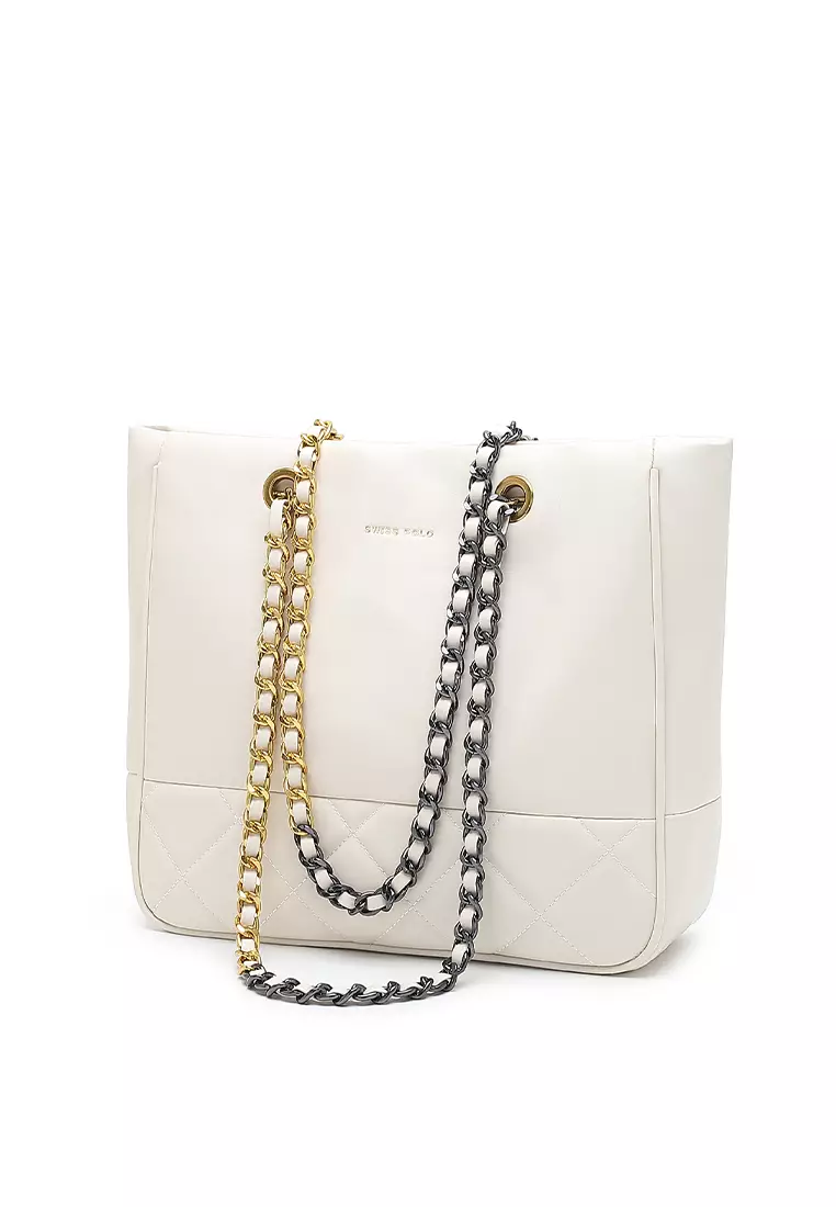 White and gold shoulder on sale bag