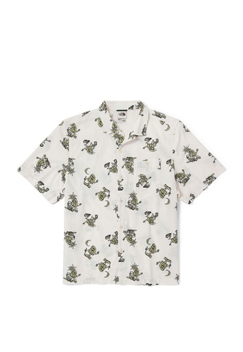 The North Face white The North Face Men's Valley Easy Short Sleeve Shirt Gardenia White Halfie Print 1441AAA98567DAGS_1