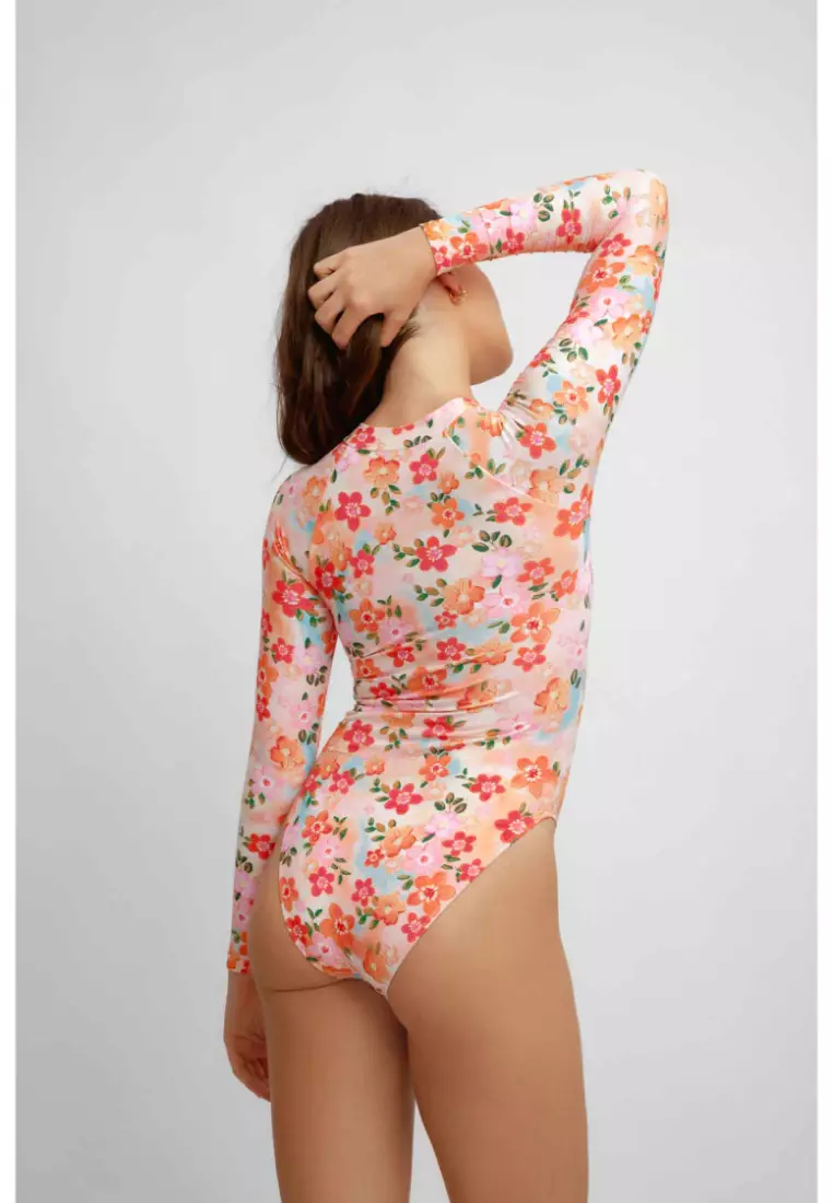Jenny Long-Sleeve Surf One Piece Swimsuit / Sugarplum
