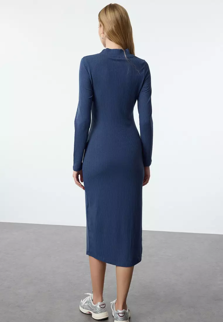 TRENDYOL Damen A-Line Kleid | Quadratischer Kragen | Ärmellos | Aus Baumwollmix | Ecru | Für Lässige Anlässe