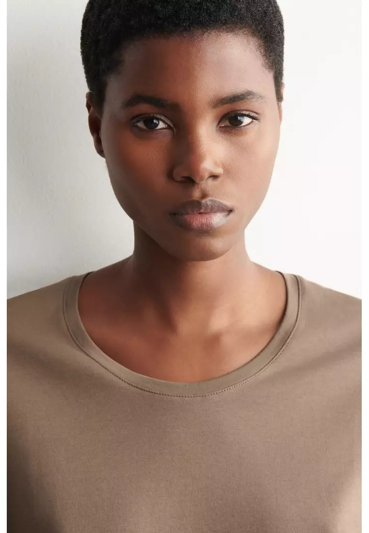 SCOOP-NECK COTTON T-SHIRT