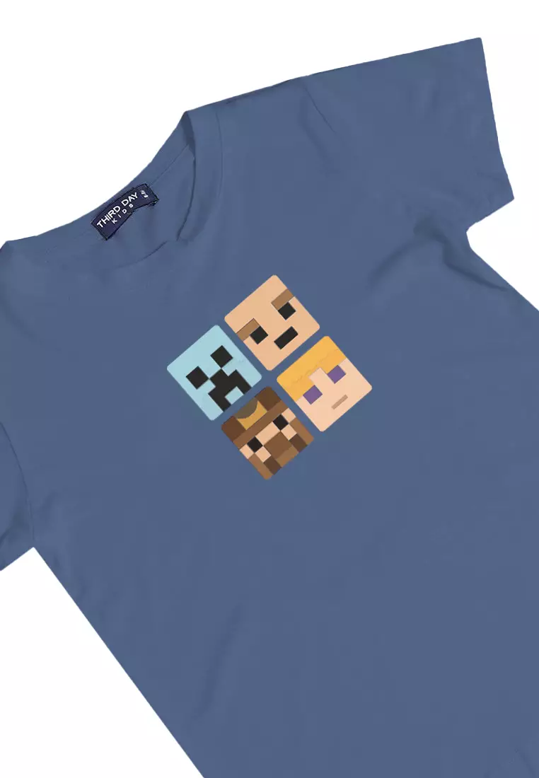 KU141 Kaos Anak Instacool "mc faces" country blue