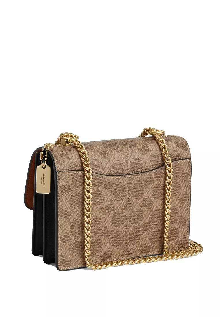 Mini Klare Crossbody Bag In Signature Canvas - Tan/Black