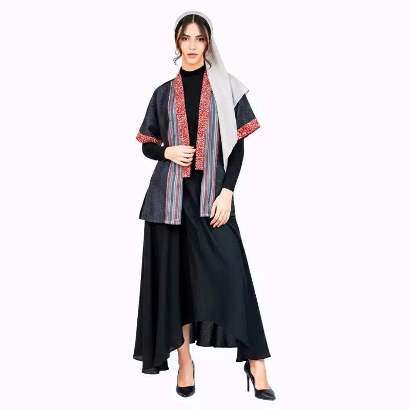 Blazer Batik Wanita - Bhatara Batik Fujiyama - Atasan Batik Modern Lengan Pendek