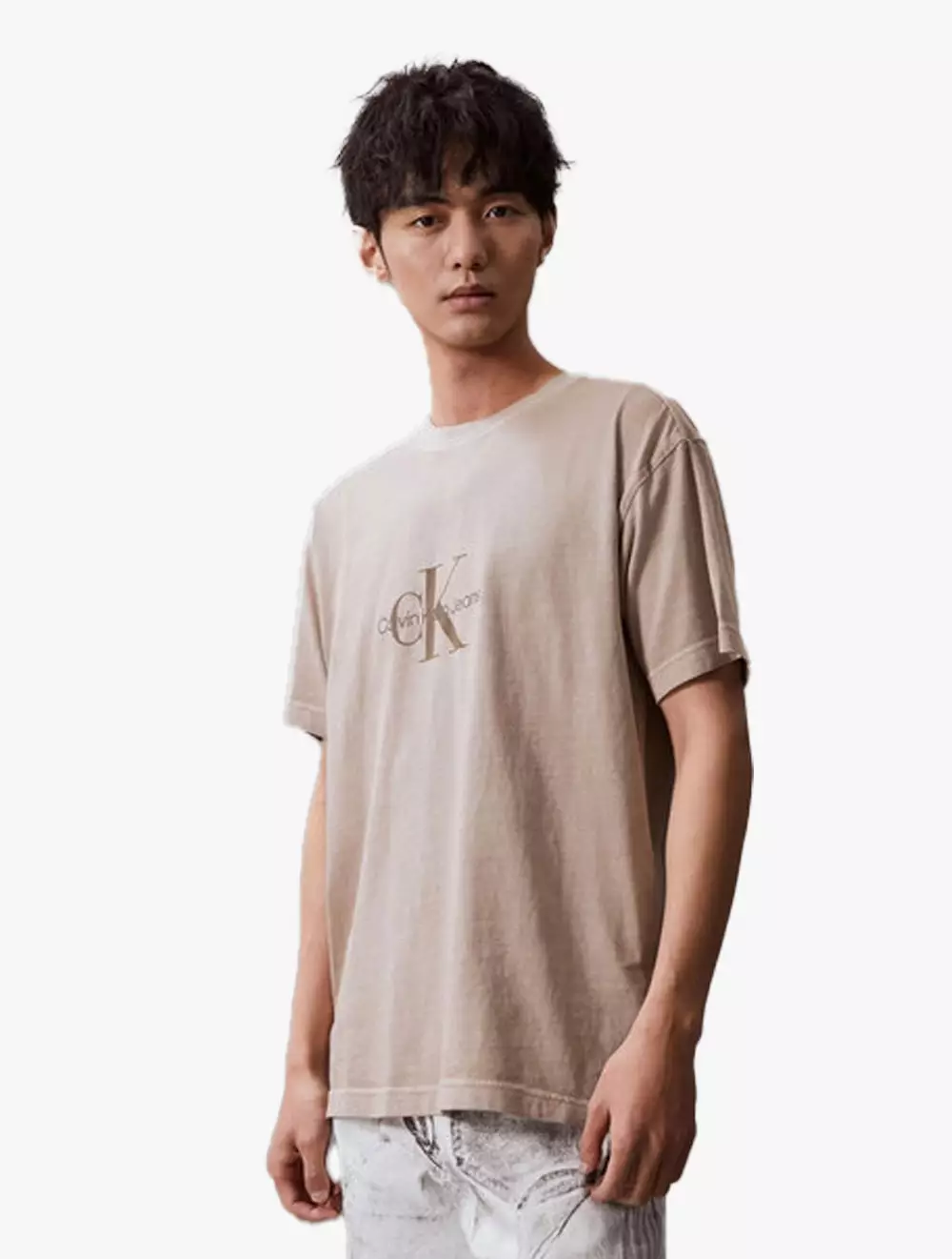 CALVIN KLEIN JEANS - MONO MINERAL TEE - Beige - beige