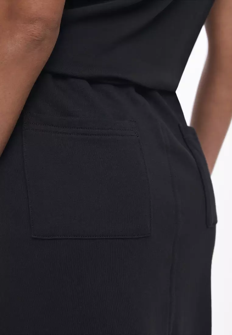 Combined denim midi skirt