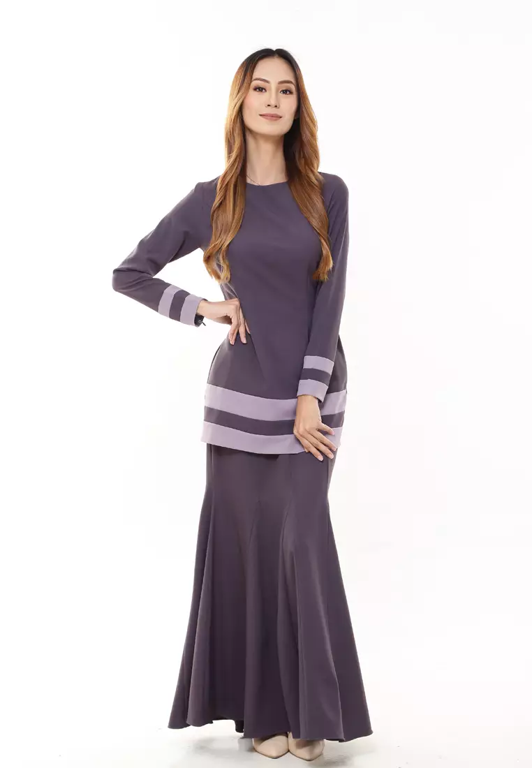 Alicia Kurung Modern in Dark Grey