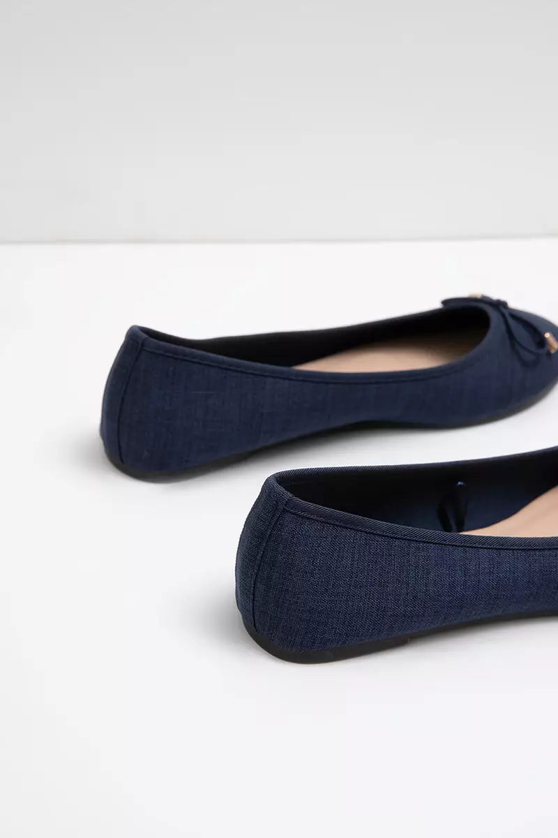 Sofia Frilia Stripe Flat Denim Blue