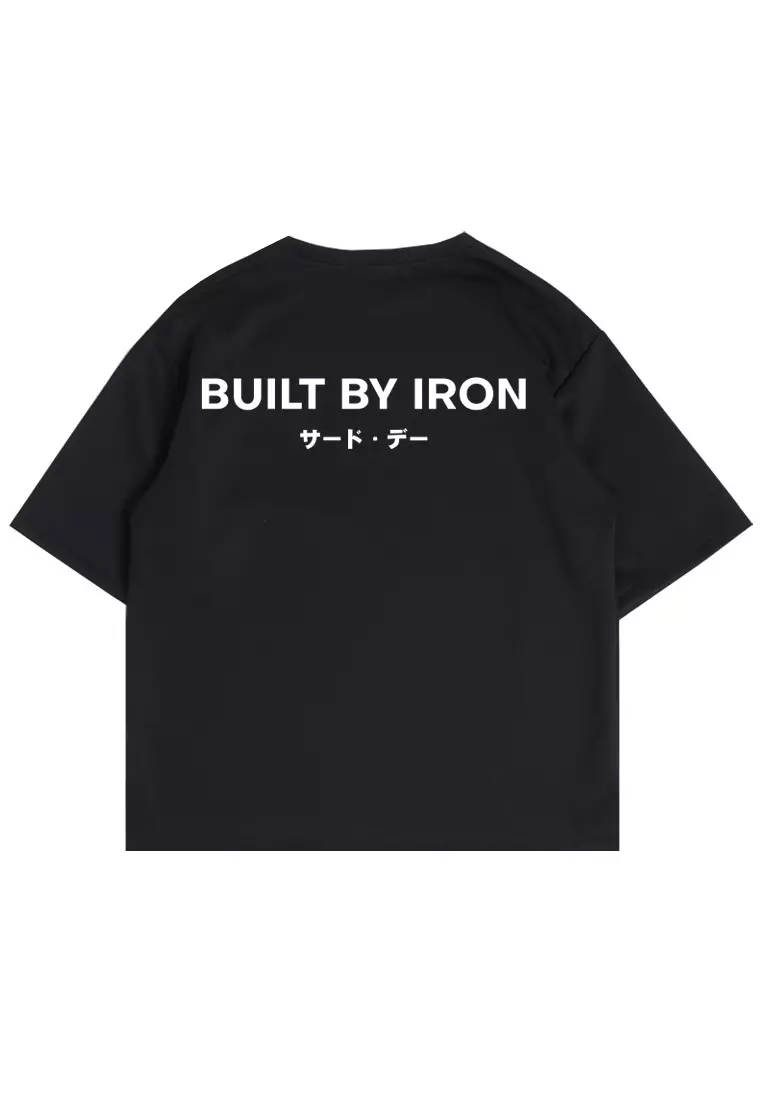 MTO51 Kaos Oversize Gym Pria Bahan Tebal Scuba Jepang Built by Iron Egolifter Distro Branded Hitam
