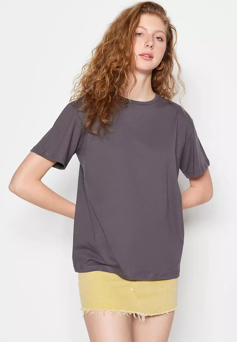 Crew Neck Boyfriend Knitted T-Shirt