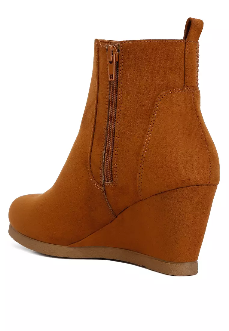 Buy London Rag Finn Wedge Ankle Heel Boots In Tan 2024 Online