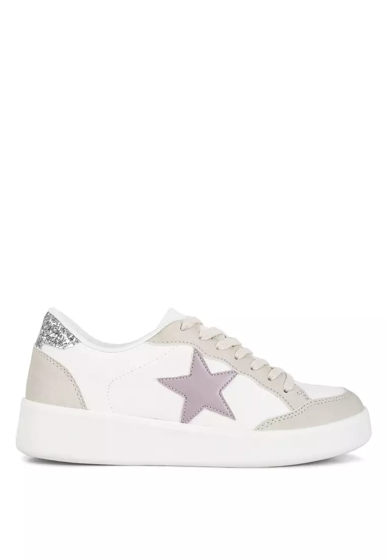 London Rag White Grey Glitter Detail Star Sneakers 2024 Buy