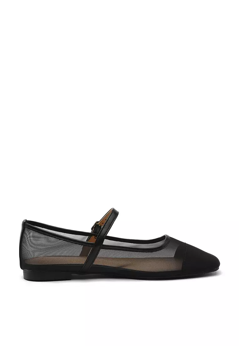 Discount on Sappun  shoes - SKU: Maniel Mesh Maryjane Flats (1cm) - Black