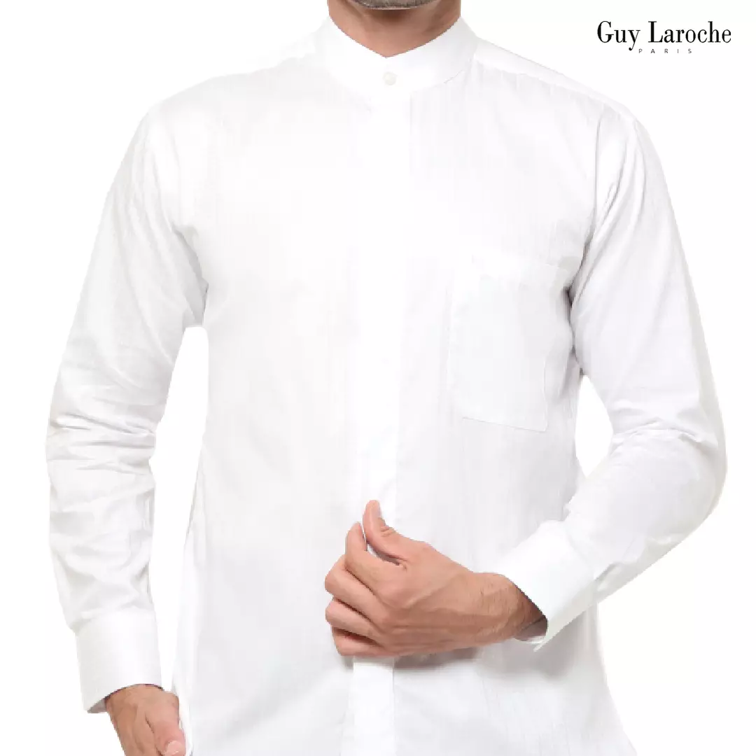 Kemeja Muslim Pria Lengan Panjang Guy Laroche Sacha La Chemise Putih