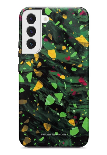 Polar Polar green Malachite Terrazzo Gem Samsung Galaxy S22 Plus 5G Dual-Layer Protective Phone Case (Glossy) 59123AC997B72EGS_1
