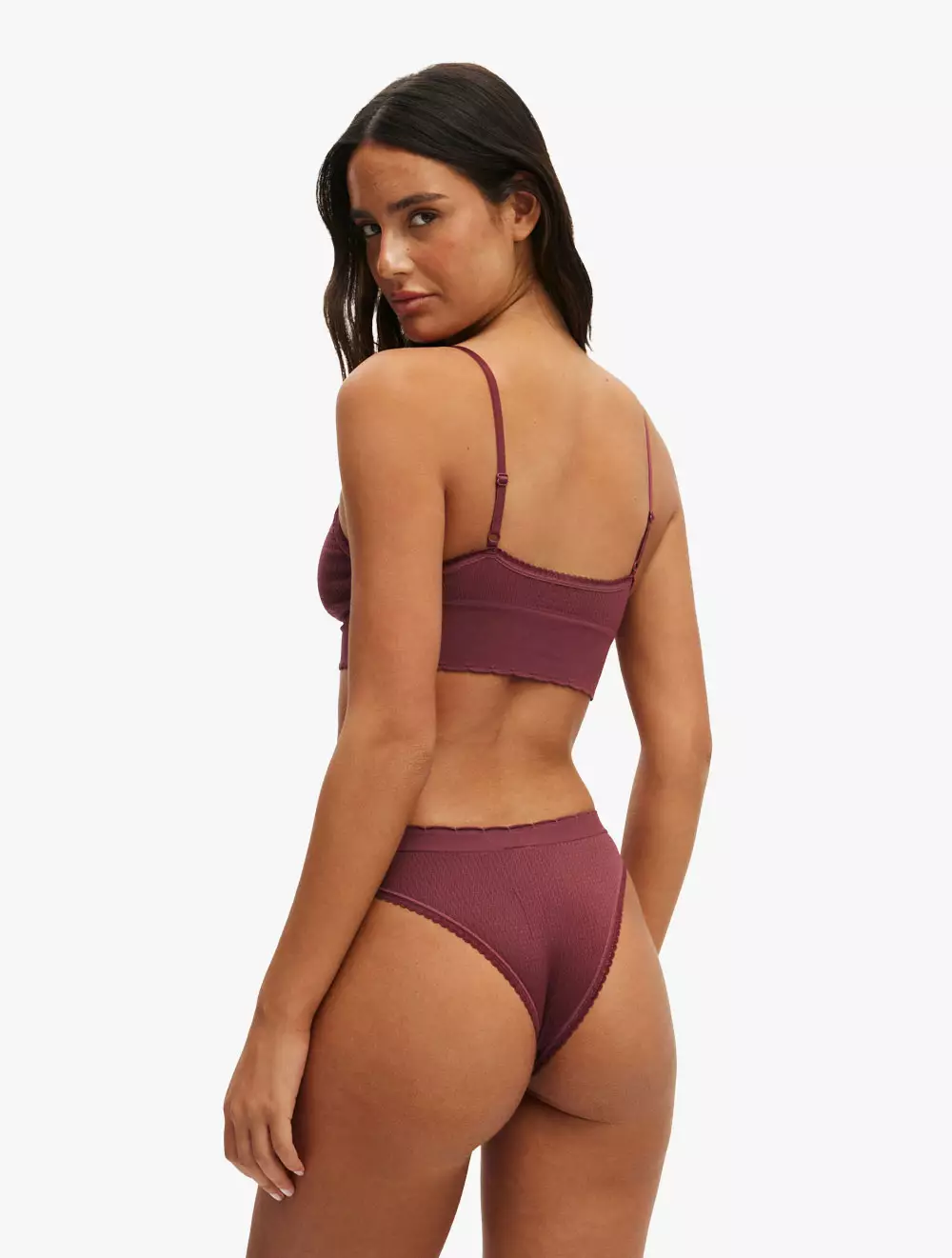 COTTON ON BODY - UNDERWEAR & PAKAIAN TIDUR - SEAMLESS LONGLINE LACE TRIM BRALETTE