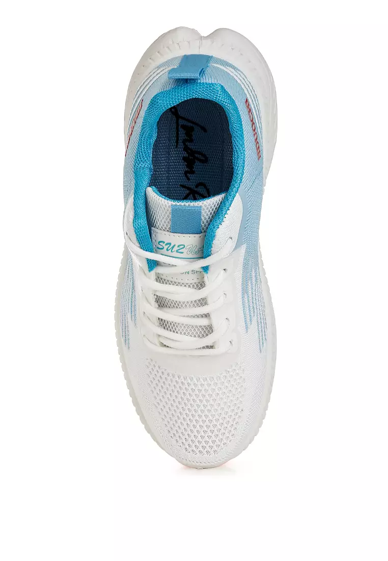 Sepatu Kets Chunky Bertali Warna Biru