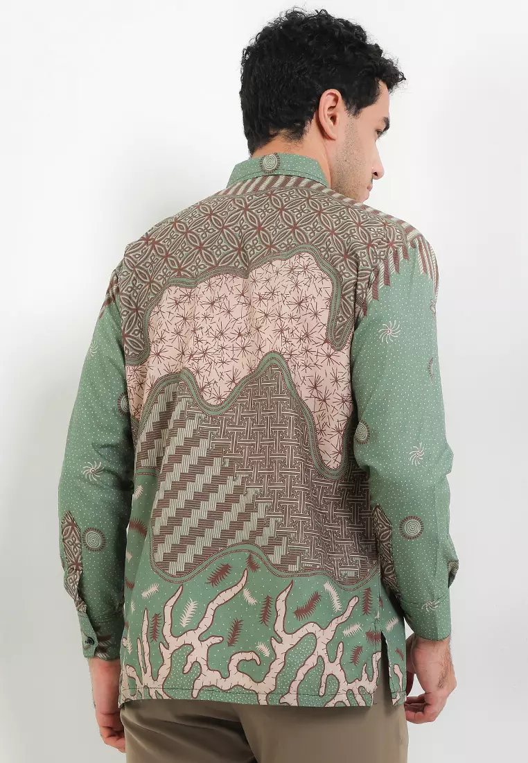 Evano Kemeja Batik Exclusive Premium Pria Casual Modern Lengan Panjang