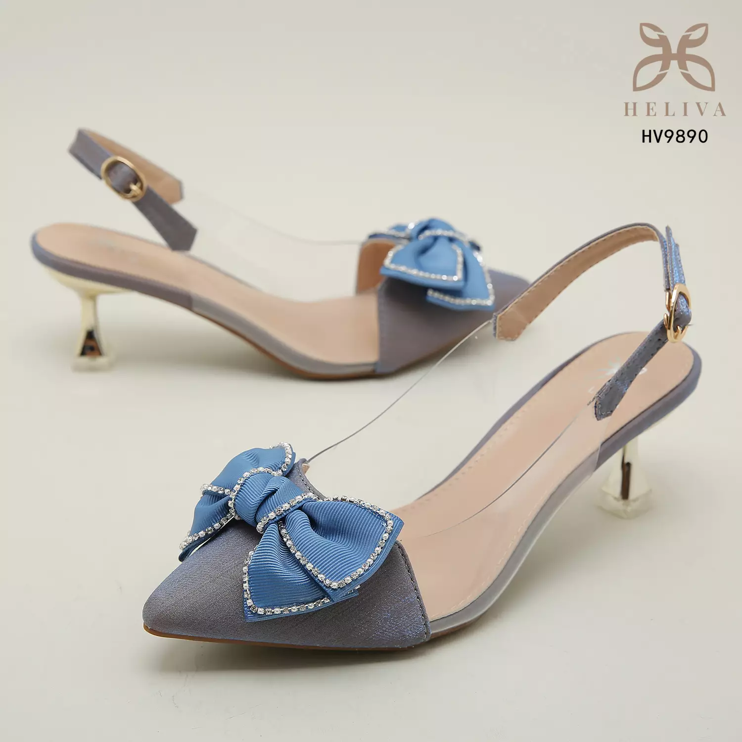 Heliva Linda High Heels Women Sling Back Shoes Butterfly Bow