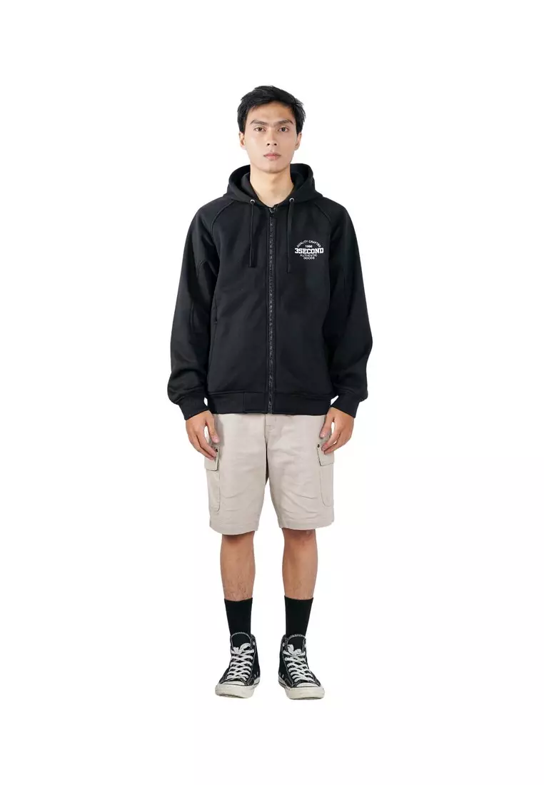 3Second Men's Jacket Hoodie Sweatshirt Regular Fit Fleece Authentic Goods OL-C010925