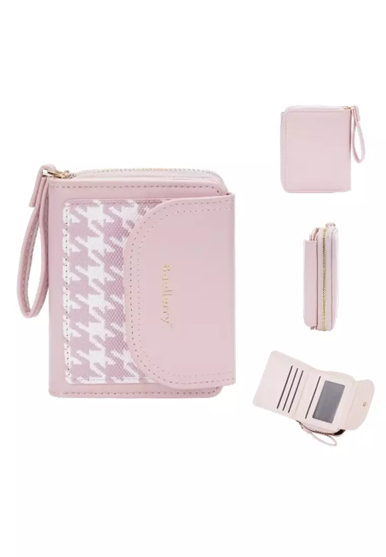Dompet Wanita Lipat Kecil Bahan Kulit PU Leather Premium BAEOS - Pink