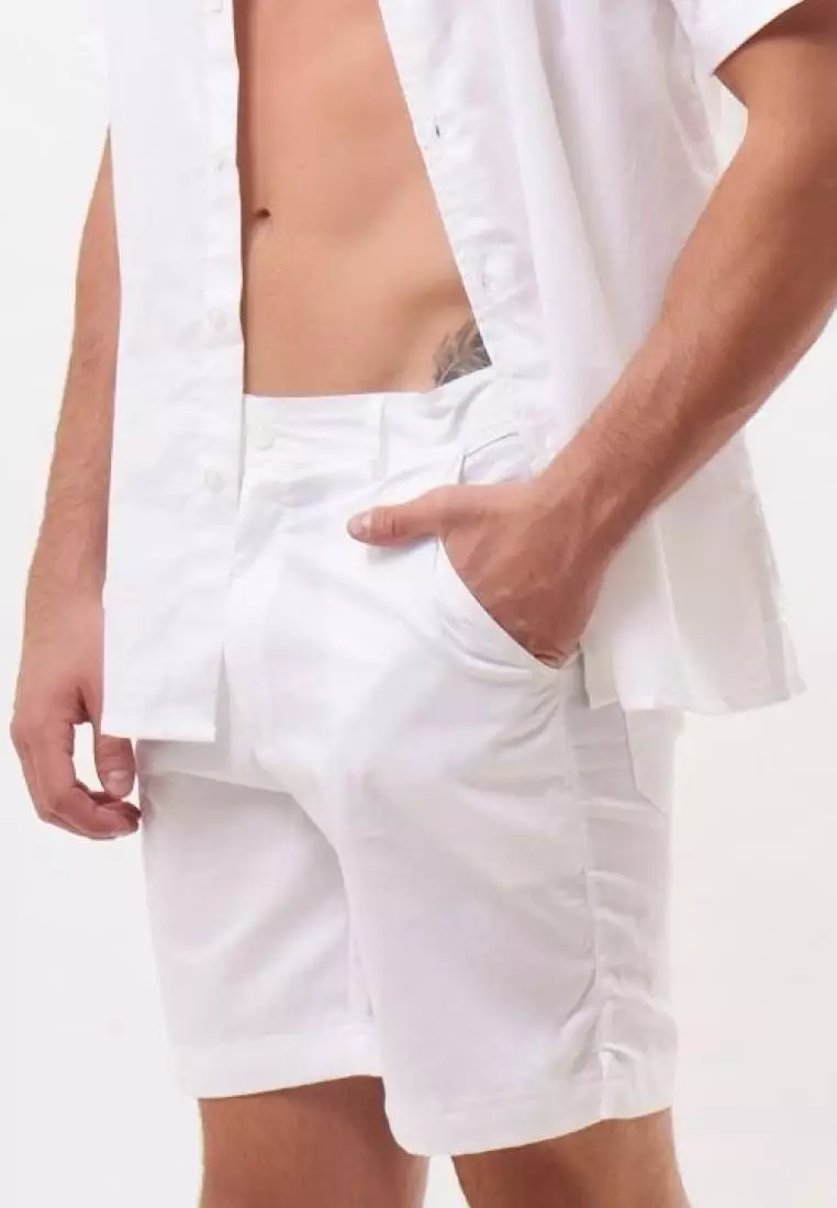 Palma Celana Pendek Pria Katun Organik Putih | Organic Cotton Short Pants Men White