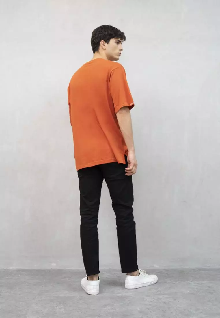 kaos oversized pria polos oversize shirt terracotta