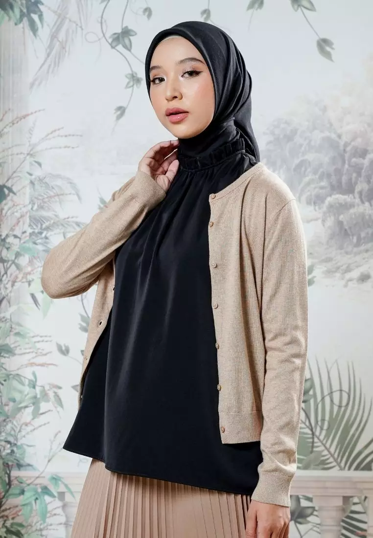 CELY Blouse Sleeveless Black - Atasan Wanita Wudhu Friendly - Bahan Soft Polyester