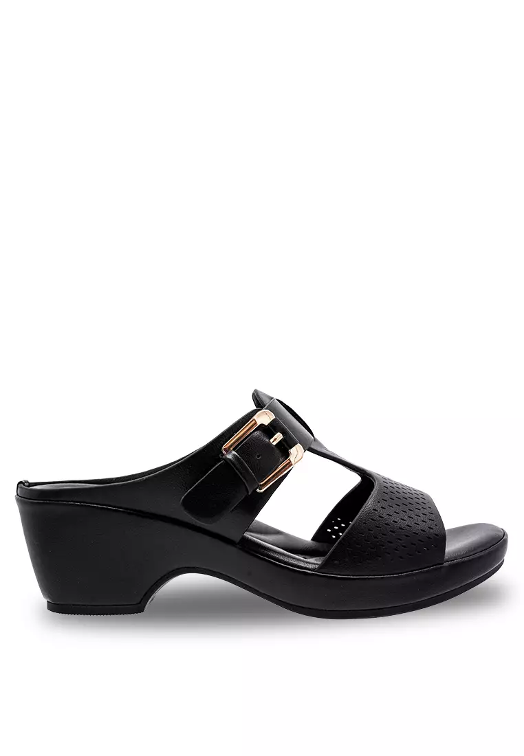 Louis Cuppers Women Slip On Laser Cut Casual Wedges - 230471228