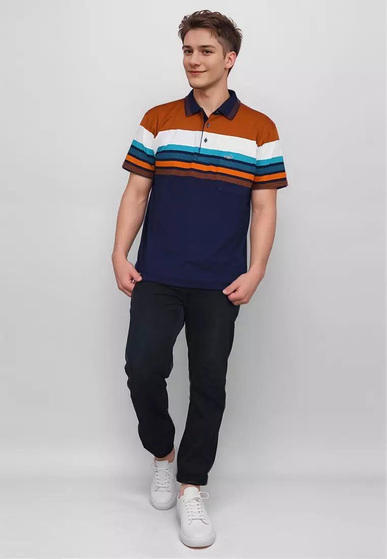 Crocodile DIAMOND 0006 Navy - Kaos Premium Pria Men Polo Shirt - Relax Fit