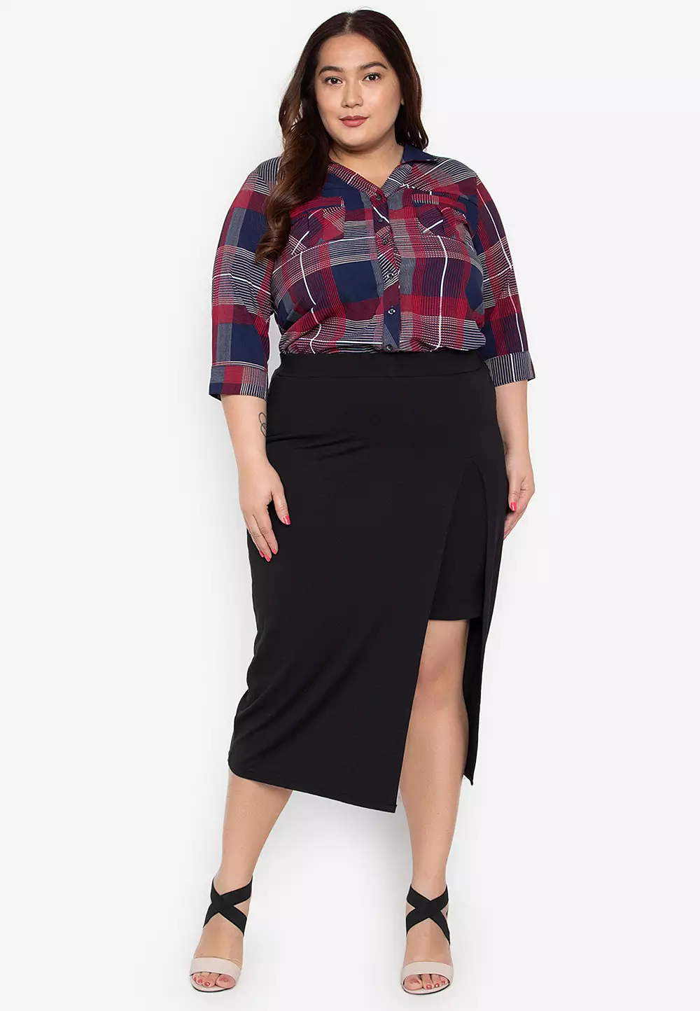 Plus size shop jersey pencil skirt