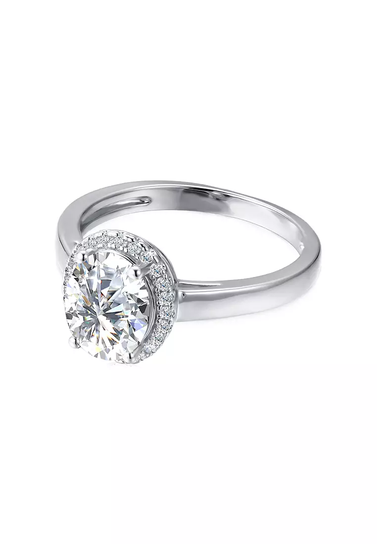 Berlian Moissanite Mon Chantal Ring [GRA CERTIFICATE MOISSANITE DIAMOND] - Cincin Moissanite Diamond 1.5 CT  925 Silver Celesta by Her Jewellery