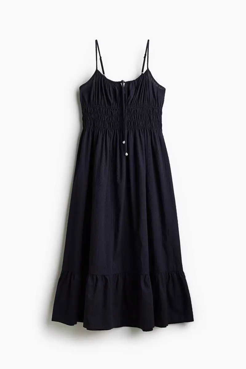 Smocked cotton strappy dress