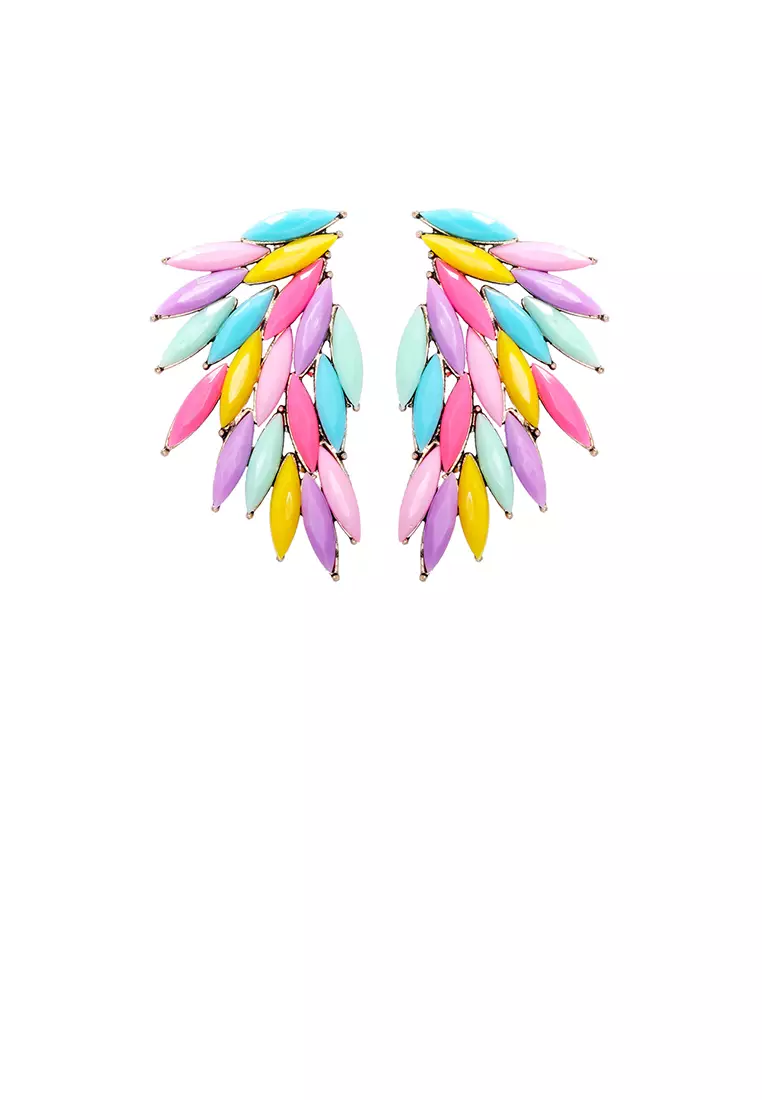Rainbow feather new arrivals earrings