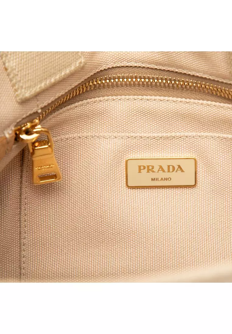 Pre-Loved Prada Small Canvas Canapa Logo Tote