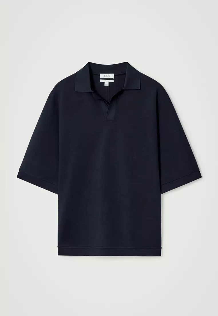 Relaxed Open-Collar Polo Shirt