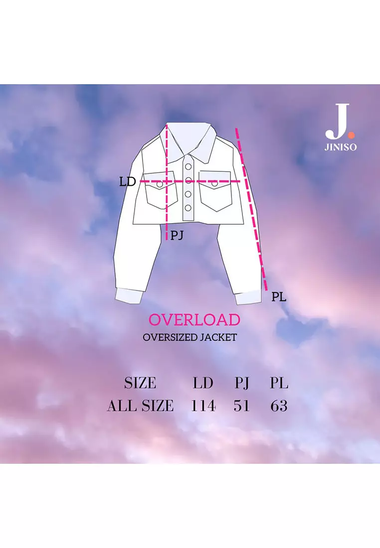 Jaket Crop Jeans Oversize Pocket Black Acid