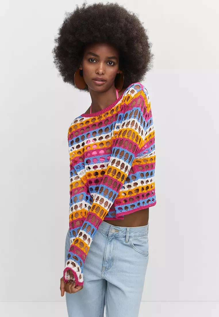 Buy Mango Multicolored Crochet Jumper 2024 Online ZALORA Singapore