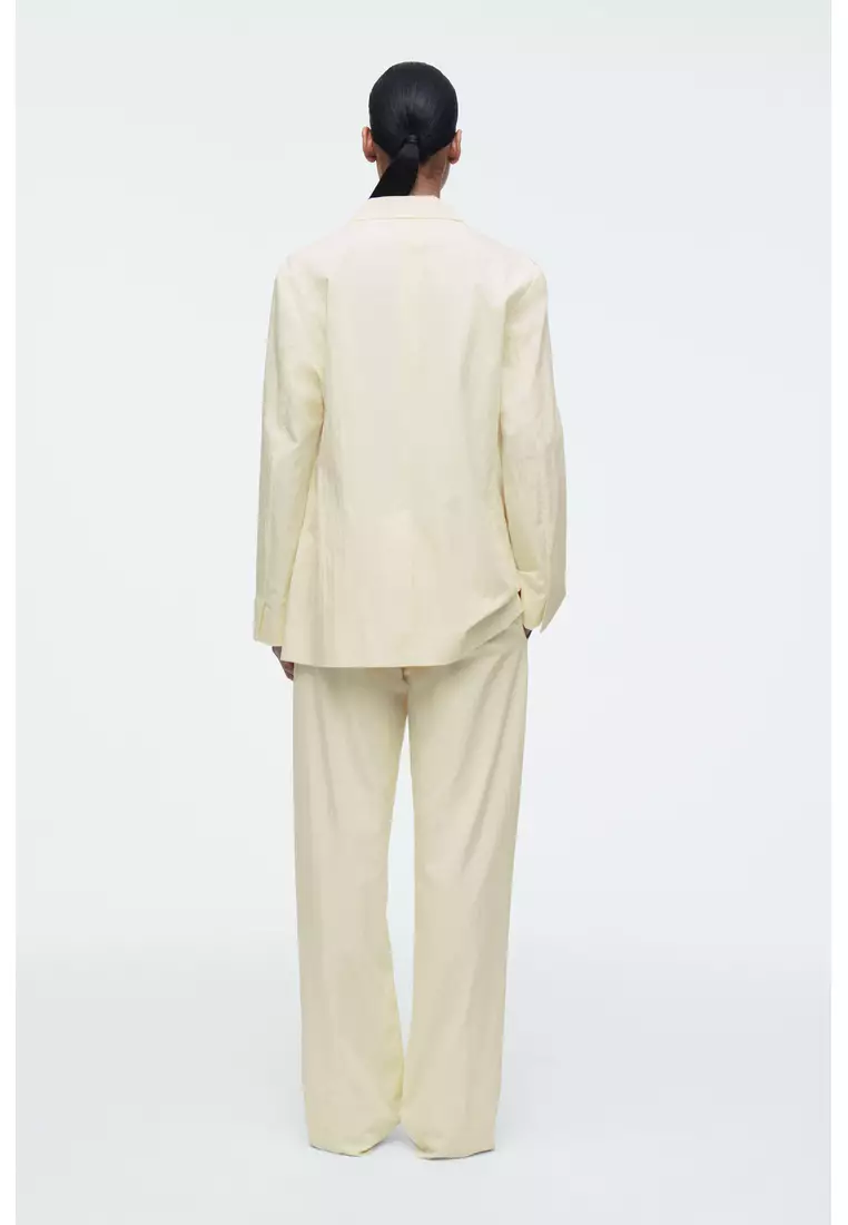 TAILORED COTTON STRAIGHT-LEG TROUSERS