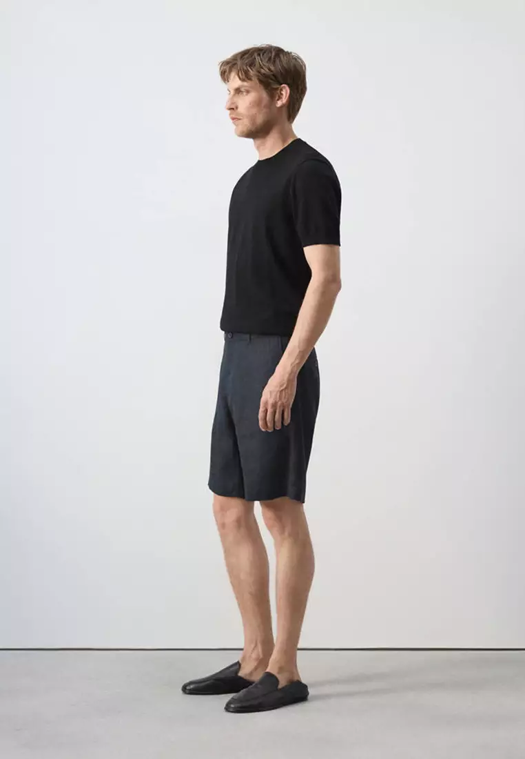 Slim-Fit 100% Linen Bermuda Shorts