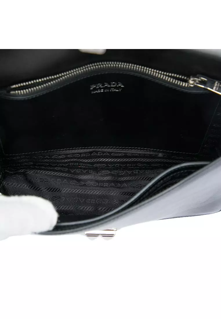 Pre-Loved Prada City Calf And Saffiano Studded Elektra Crossbody