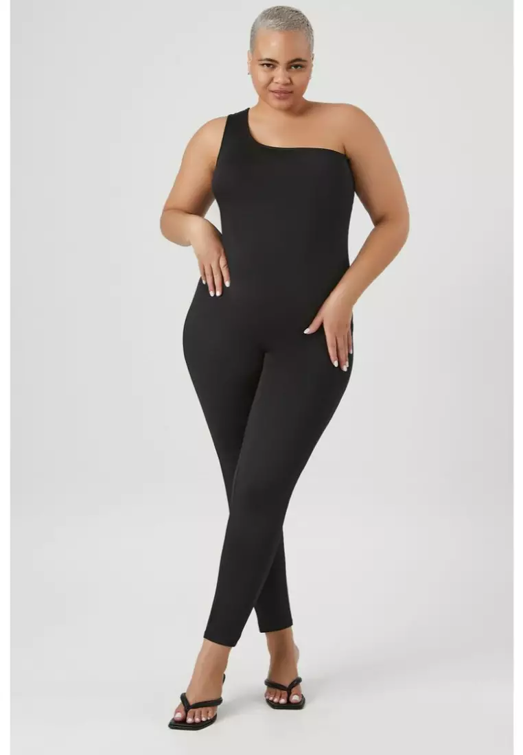 Black spandex store jumpsuit plus size