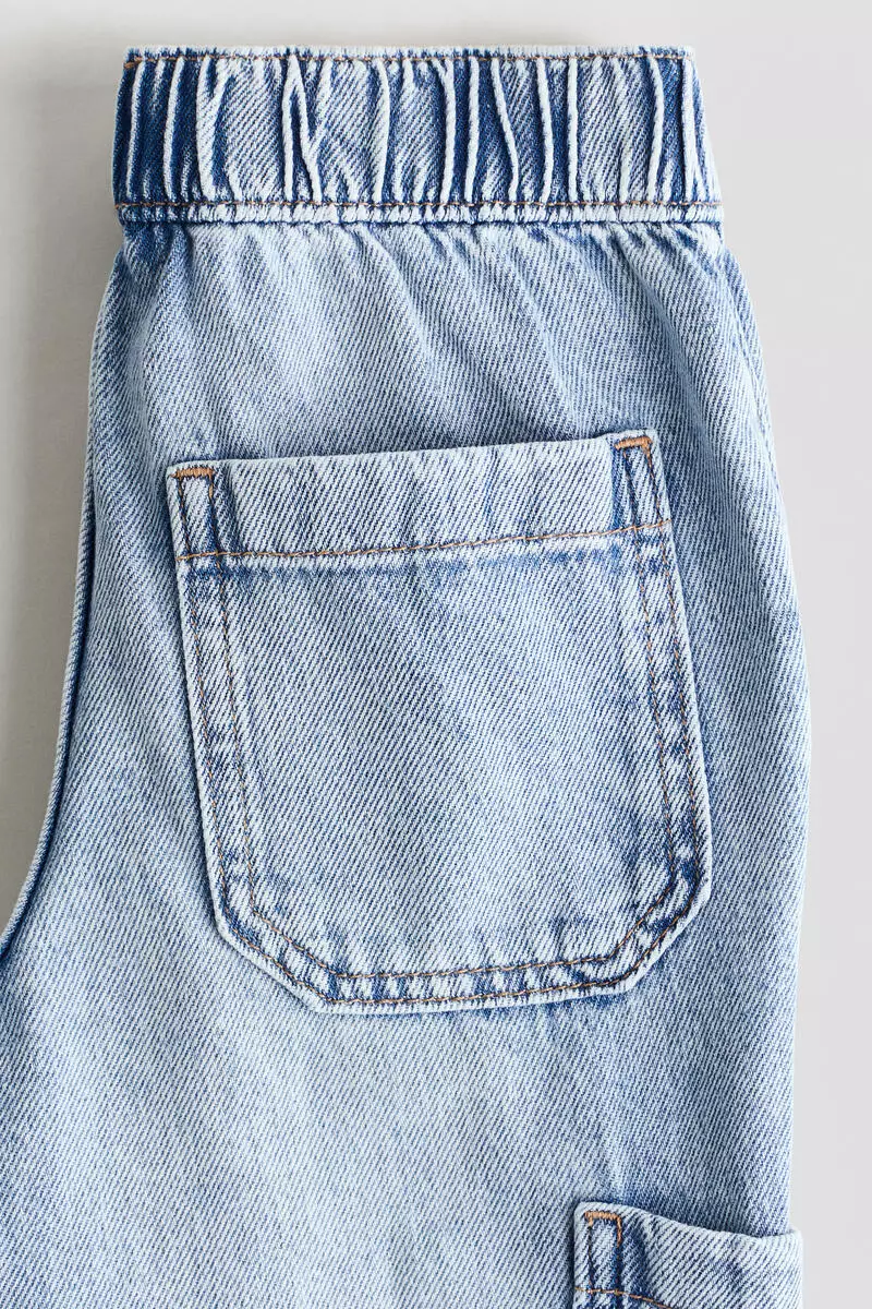 Denim cargo joggers