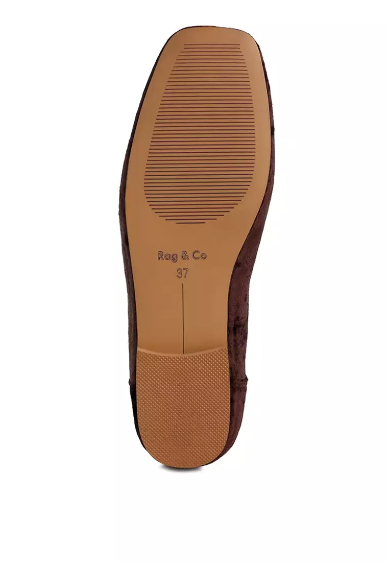 Balerina Busur Beludru Coklat